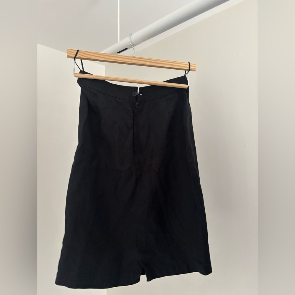 Vintage 90s Gianni Versace Black Linen Skirt (Size 8) CBK Style